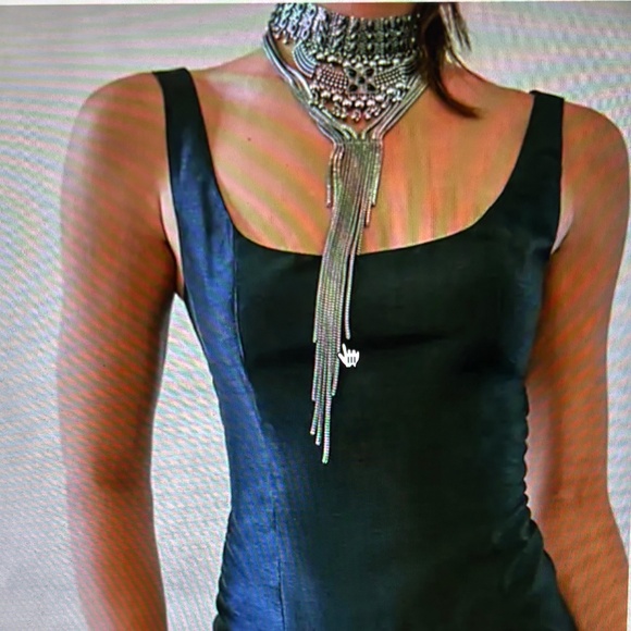 Free People Sadie Necklace-Silver Onyx - Picture 1 of 5